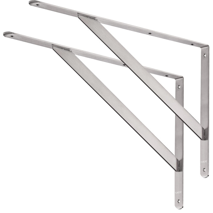 YUMORE Regalhalterung, 51 cm, maximale Traglast 250 kg, robuste Edelstahl-Regalstütze, Eckgelenk, re