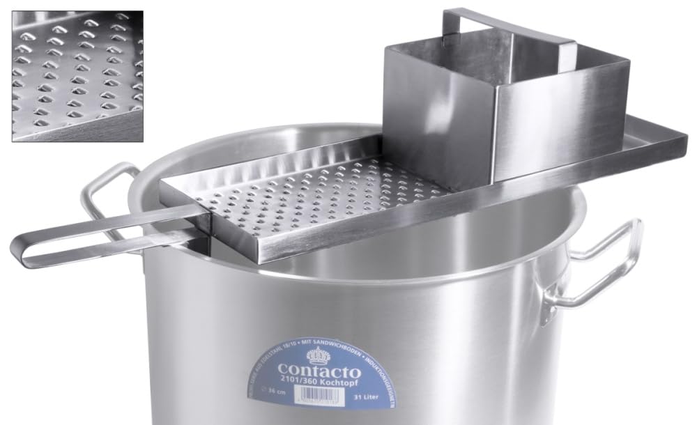 Contacto Gastronomie Spätzlehobel für lange Spätzle mit Topfhalterung Edelstahl 18/10 für Töpfe von