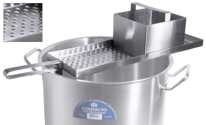 Contacto Gastronomie Spätzlehobel für lange Spätzle mit Topfhalterung Edelstahl 18/10 für Töpfe von