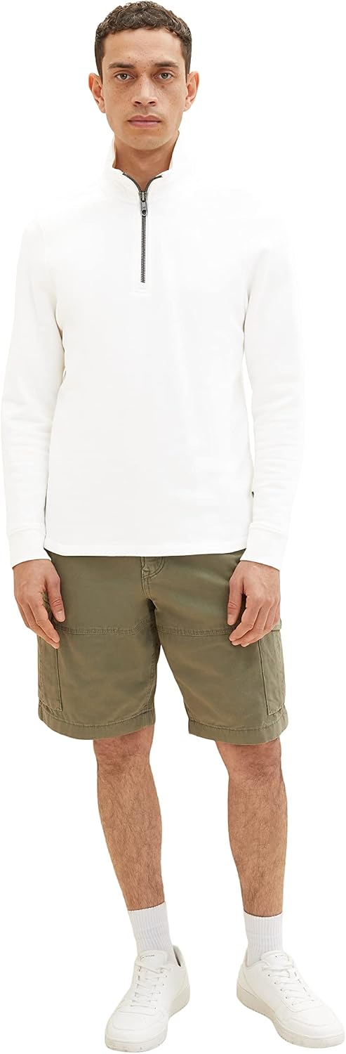 TOM TAILOR Herren Relaxed Fit Cargo Shorts 31 10415 - Dusty Olive Green, 31 10415 - Dusty Olive Gree