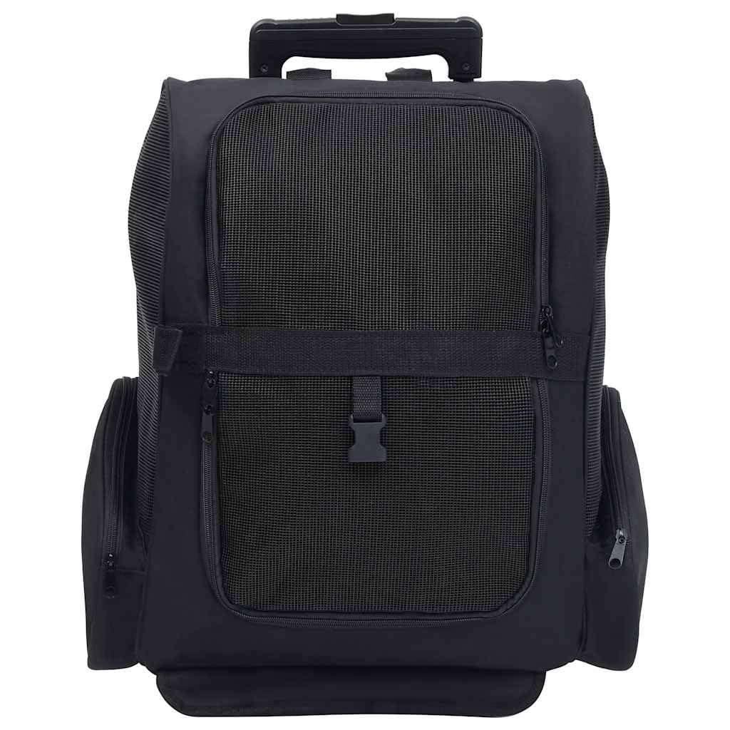 vidaXL Haustiertrolley Faltbar Schwarz Hundetrolley Rucksack Transporttasche, Schwarz