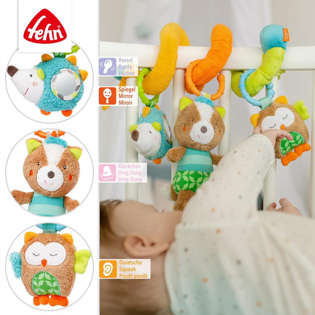Fehn Activity Spirale Sleeping Forest - Kinderwagen Spielzeug zum Fühlen & Greifen - Babyspielzeug f