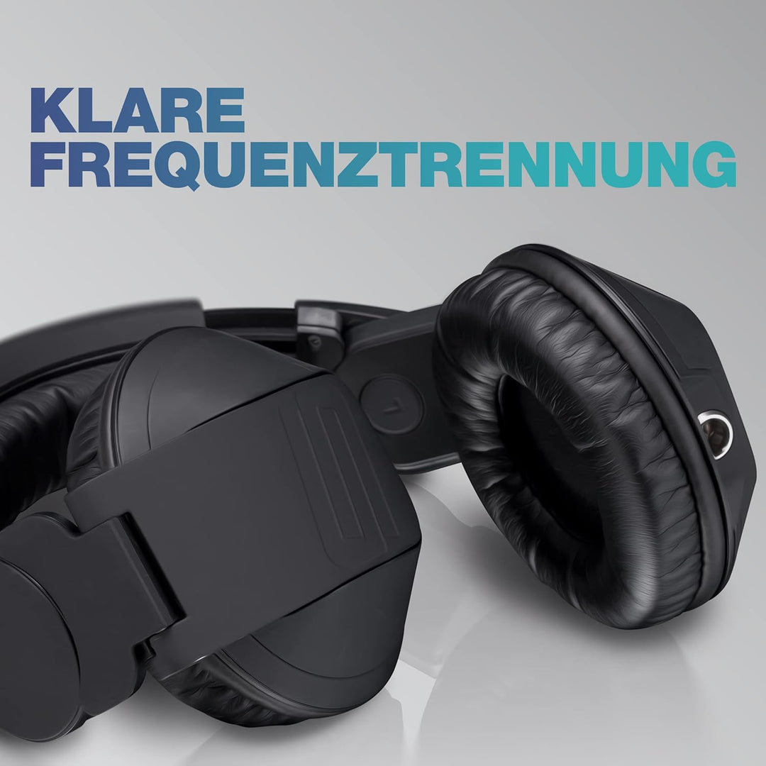 Reloop RHP-20 Knight DJ-Kopfhörer inkl. Tragetasche (drehbar & klappbar, Mini-XLR-zu-6,3mm-Klinke-Ka