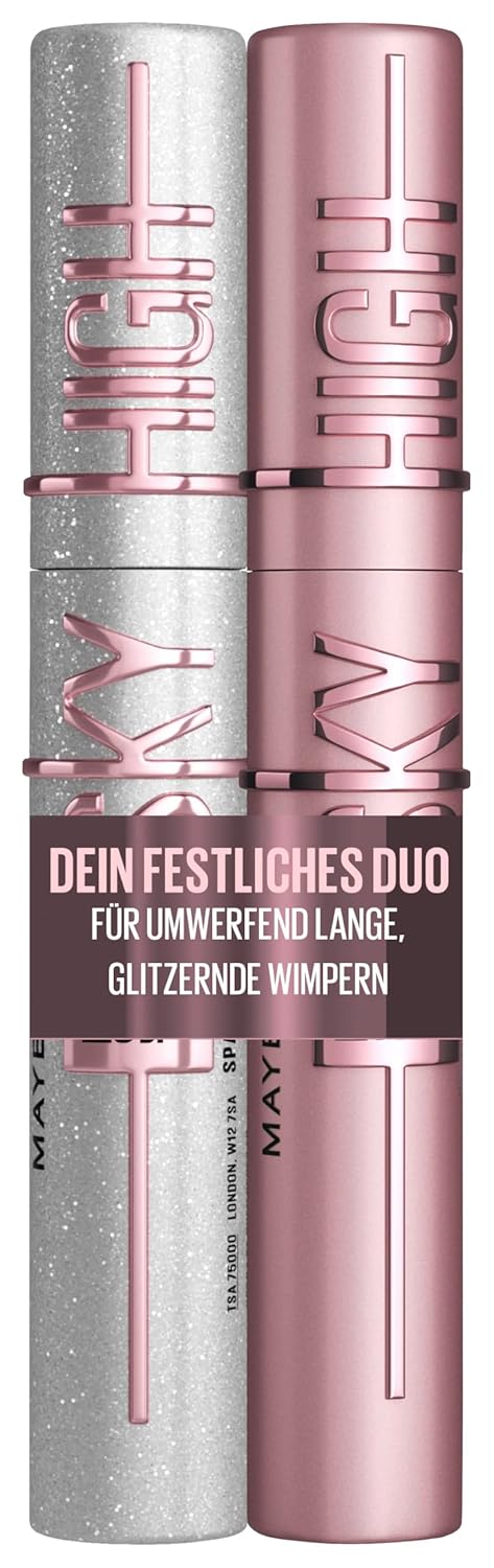 Mascara Set Maybelline New York Lash Sensational Space Diamond, silber glitzernde Topcoat, schimmern