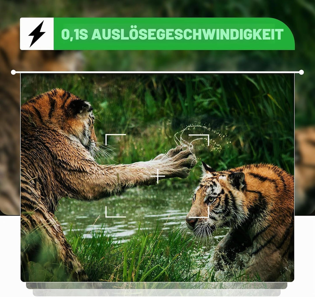 Coolifepro Wildkamera mit Handyübertragung App, 32MP Mini WLAN Wildkamera, 0,1 s Auslösegeschwindigk