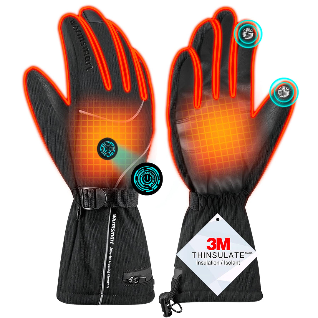 Beheizbare Handschuhe für Herren Damen, Beheizte Handschuhe Mit 7.4V 3000MAh Wiederaufladbare Batter