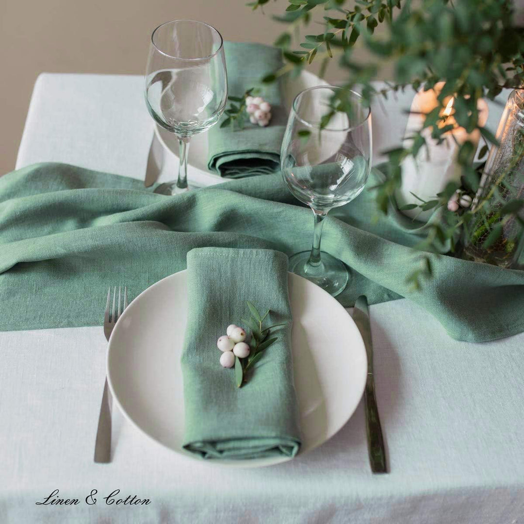 Linen & Cotton Hochwertige 4 x Stoffservietten/Servietten Stoff/Leinenservietten Hygge - 100% Leinen