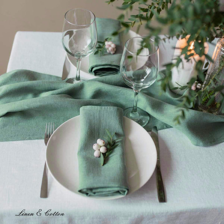 Linen & Cotton Hochwertige 4 x Stoffservietten/Servietten Stoff/Leinenservietten Hygge - 100% Leinen