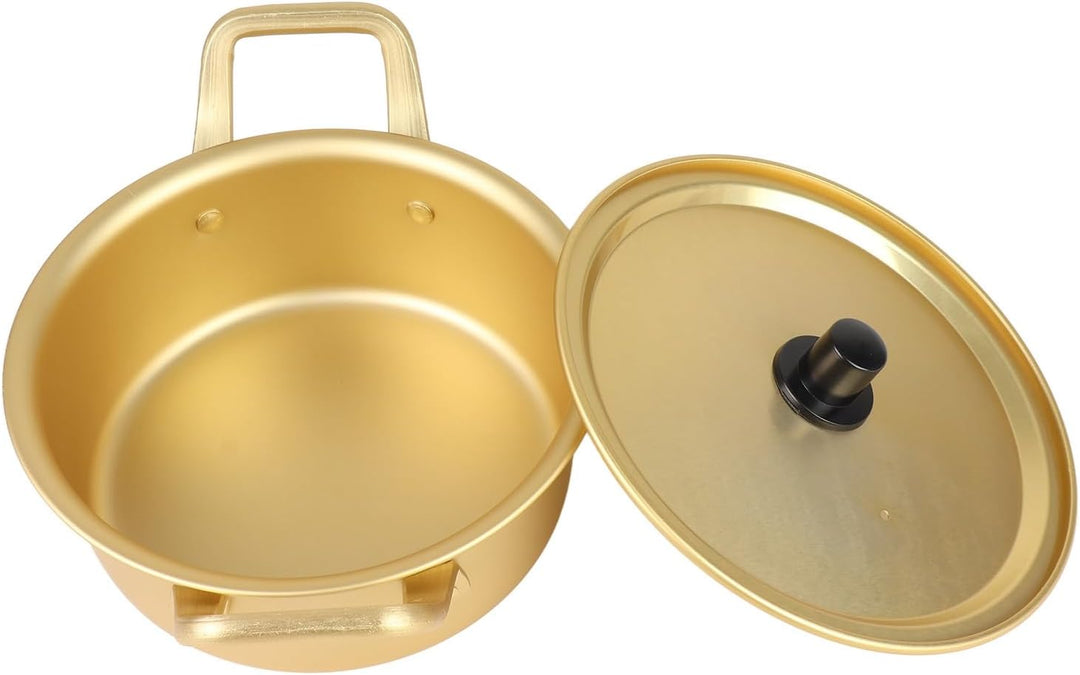 Korean Ramen Noodle Pot aus Gelbem Aluminium, Koreanischer Nudeltopf Ramen Nudeltopf, Aluminiumtopf
