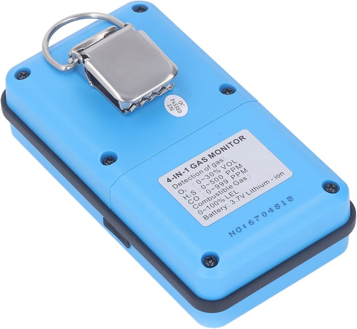 4-in-1-Gasdetektor, Multi-Gas-Monitor, CO H2S O2 LE Gasanalysator, Erdgastester, Alarm, Hintergrundb