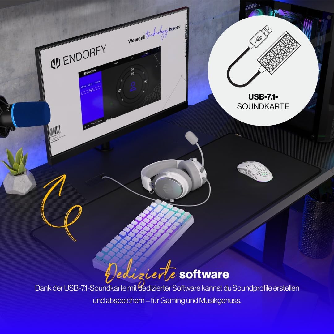 ENDORFY VIRO Plus USB Onyx White Headset Wired Head-Band Music/Everyday Weiss