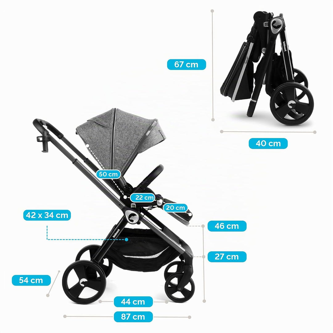 Isbjörn Kinderbuggy ab Geburt bis 22 kg, klappbar mit Liegefunktion, umsetzbare Sitzeinheit, grosse