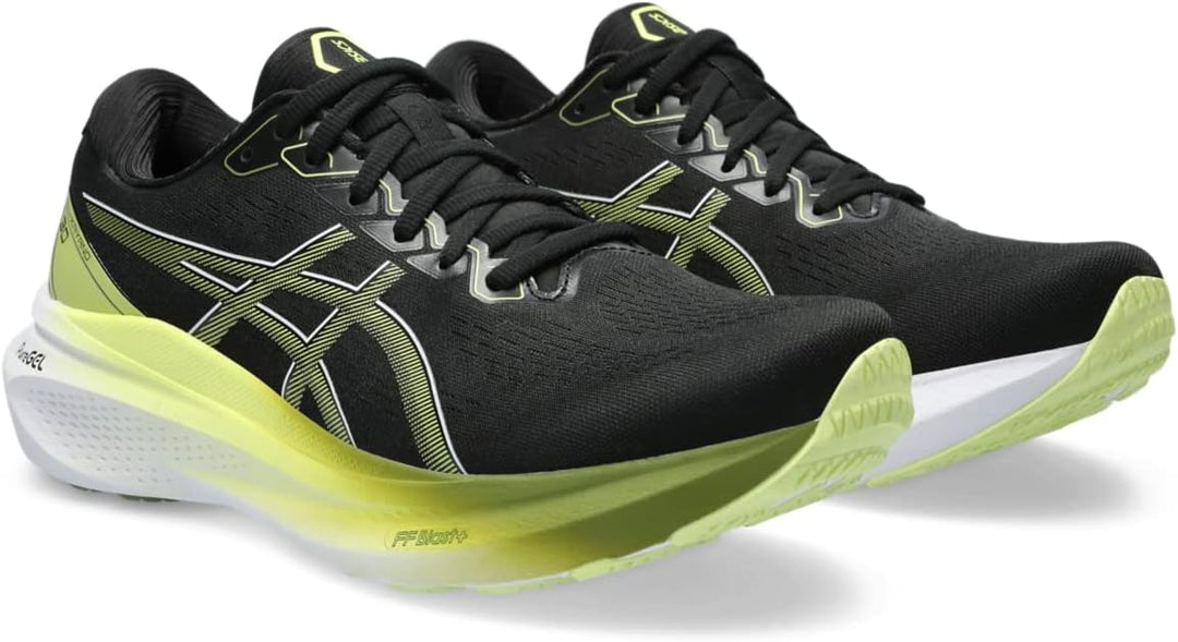 ASICS Kayano 30 Mann Laufschuhe Blau Weiss 38 EU Black Glow Yellow, 38 EU Black Glow Yellow