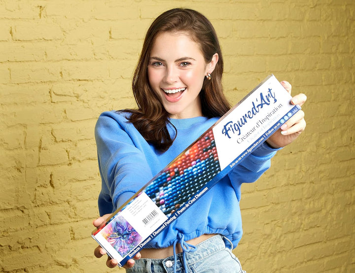 Figured'Art Diamond Painting Erwachsene 40x50cm Ganze Leinwand gerollt Bunter Schmetterling 2 5D Bil