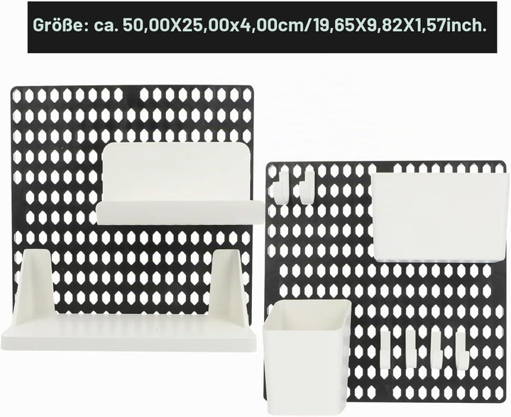 VICASKY Wandregal Organizer Pegboard Aufbewahrungssystem mit Haken und Box für Diy Projekte für Gara