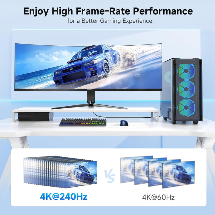 Cable Matters [VESA-zertifizierte] geflochtene 8K DisplayPort 1.4 Kabel 3m (DisplayPort Kabel 1.4, D