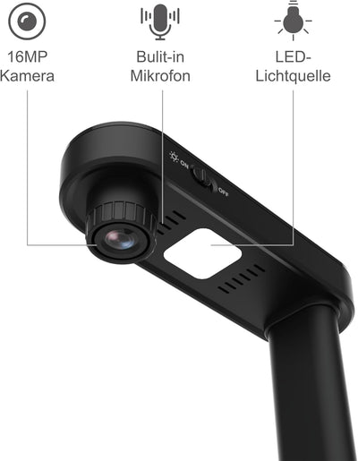 VIISAN Dokumentenscanner, 16MP USB tragbar, Aufnahmegrösse A4, Deskewing, Scannen von mehrseitigen D