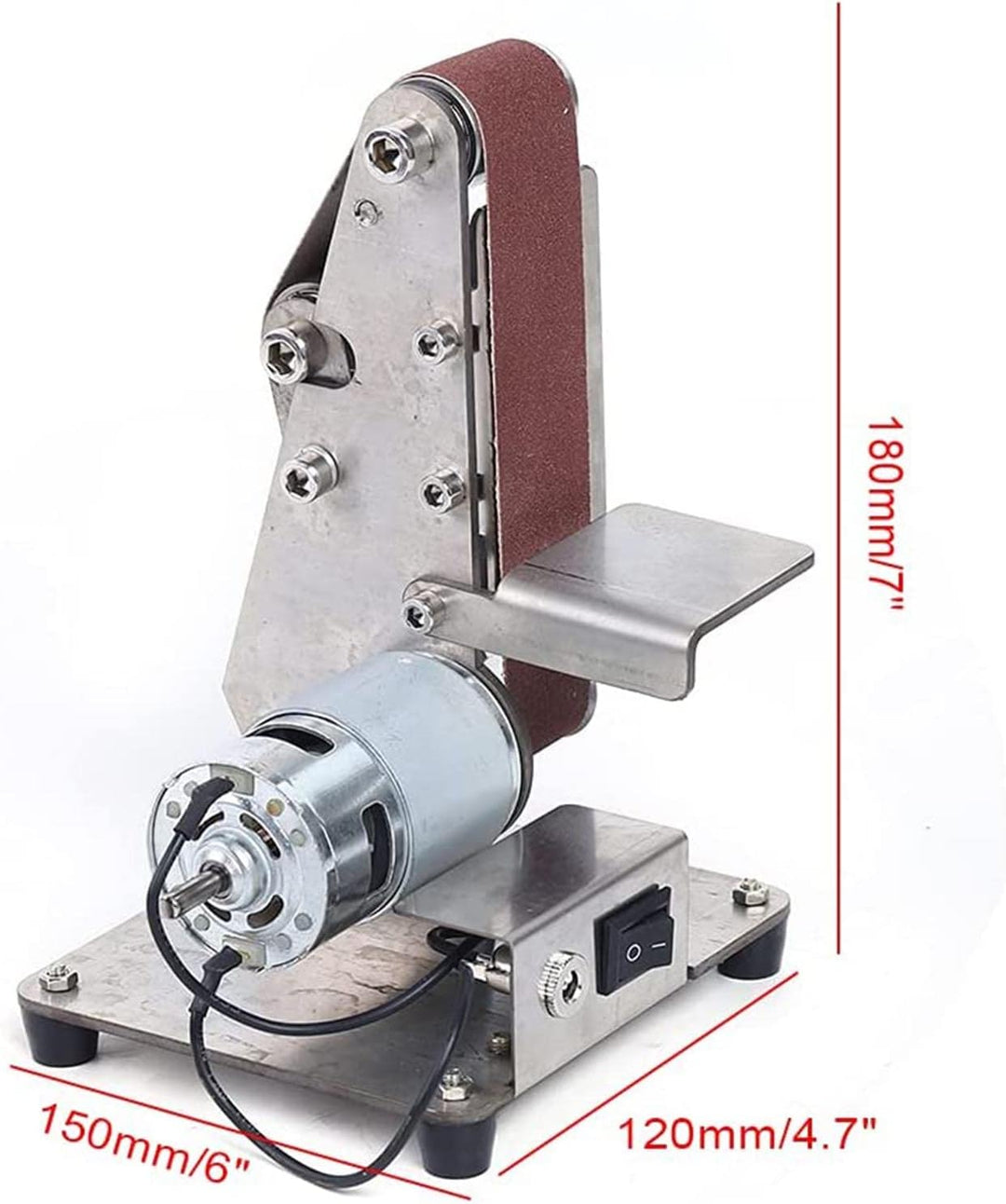 Memows 300W Mini Elektrischer Bandschleifer, DIY Polierschleifmaschine, Multifunktionaler Benchtop V