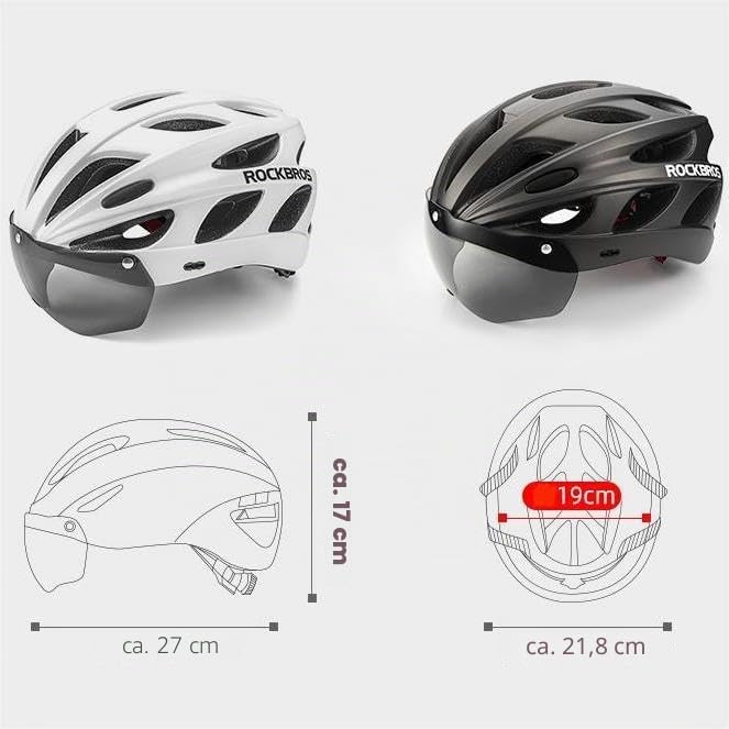 ROCKBROS Fahrradhelm Rennrad Helm Radhelm mit Abnehmbaren Visier Cityhelm Leichter Stadthelm für Dam