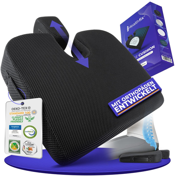 Keilsitzkissen - Orthopädisches Memory Foam Stuhl & Auto Kissen | Ergonomischer Sitzkeil für Büro, F