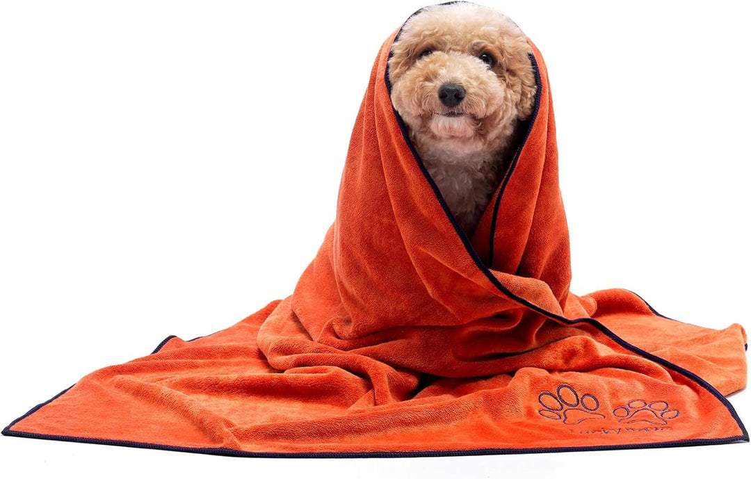 Lucky Paws® Hundehandtuch - 140x70cm XL Hundehandtuch extra saugfähig - schnell trocknend, luxuriös