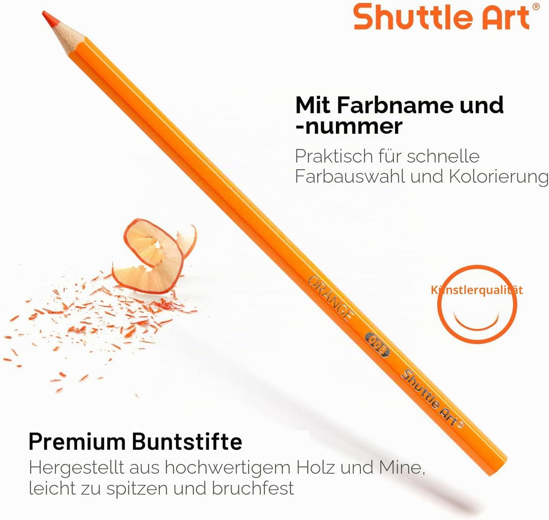 Shuttle Art Buntstifte Set, 144 Buntstifte Kinder, Farbstifte mit 12 Lebendigen Farben, 12er Packung