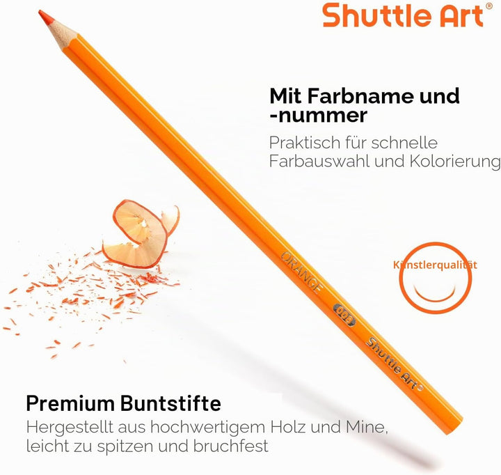 Shuttle Art Buntstifte Set, 144 Buntstifte Kinder, Farbstifte mit 12 Lebendigen Farben, 12er Packung