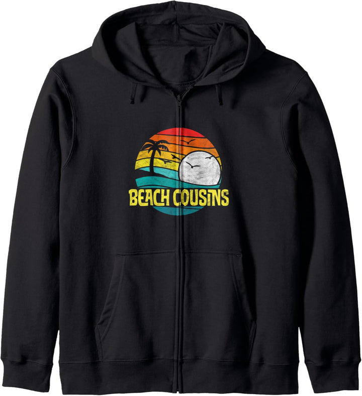 Retro Beach Cousins Beach Sun & Surf 80s Family Graphic Kapuzenjacke