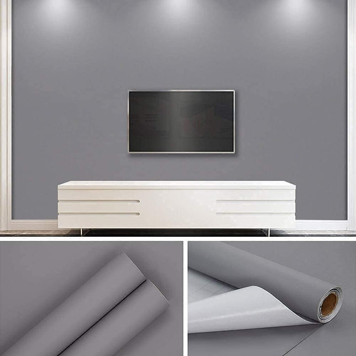Klebefolie Selbstklebende Matt Grau 90X500cm Wasserdicht Möbelfolie Küchenschrank Tischplatten Wand