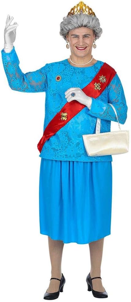 shoperama Lustiges GB Queen Kostüm für Herren englische Königin Elizabeth Lizzy Drag Queen JGA Jungg