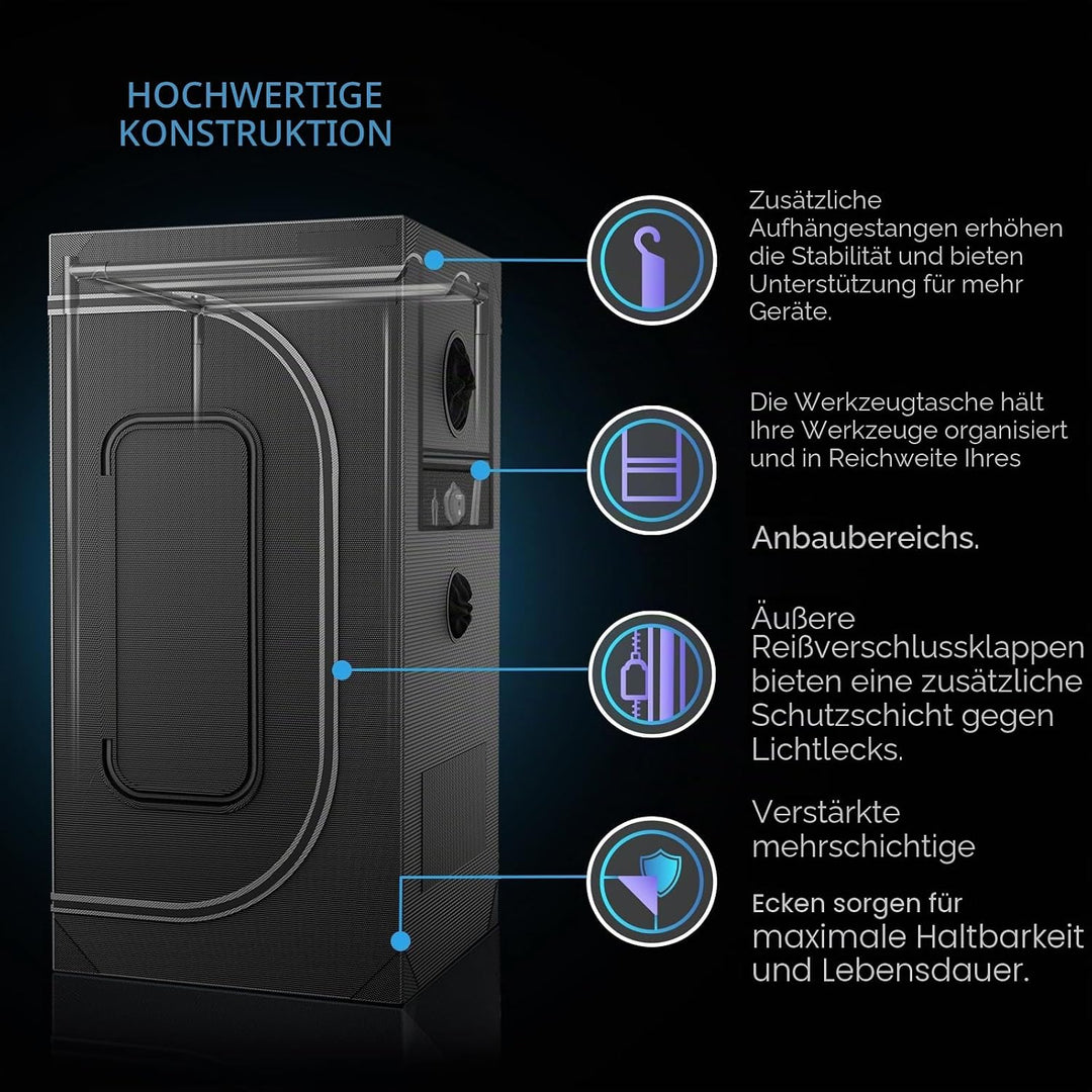 AC Infinity CLOUDLAB 733 Advance Grow Zelt, 91,4 x 91,4 x 182,9 cm, dickste 2,5 cm Stangen, höchste