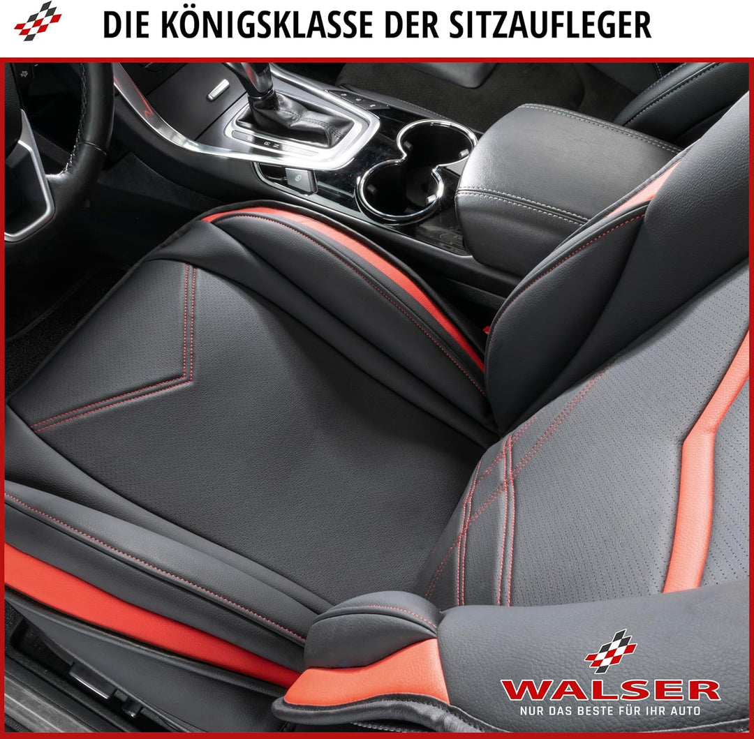 Walser Sitzauflage Auto Rey, Sitzschoner Auto schwarz/rot, Universal Auto Sitzauflagen, Autositzaufl