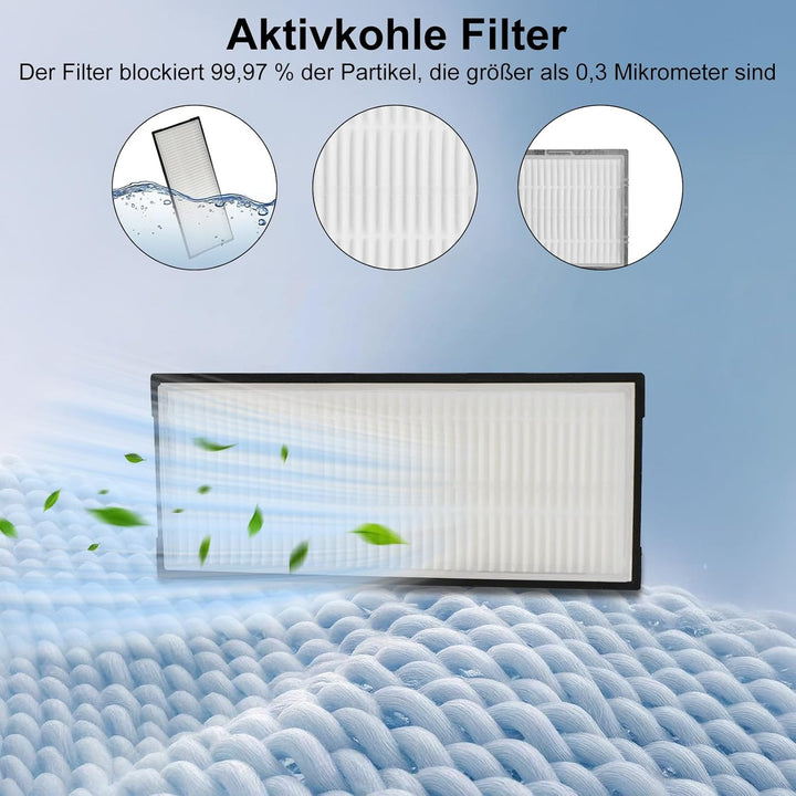 19 Stück Zubehör für Roborock S8/ S8+/ S8 Pro Ultra Saugroboter mit 2 Hauptbürste, 6 Wischtücher, 6