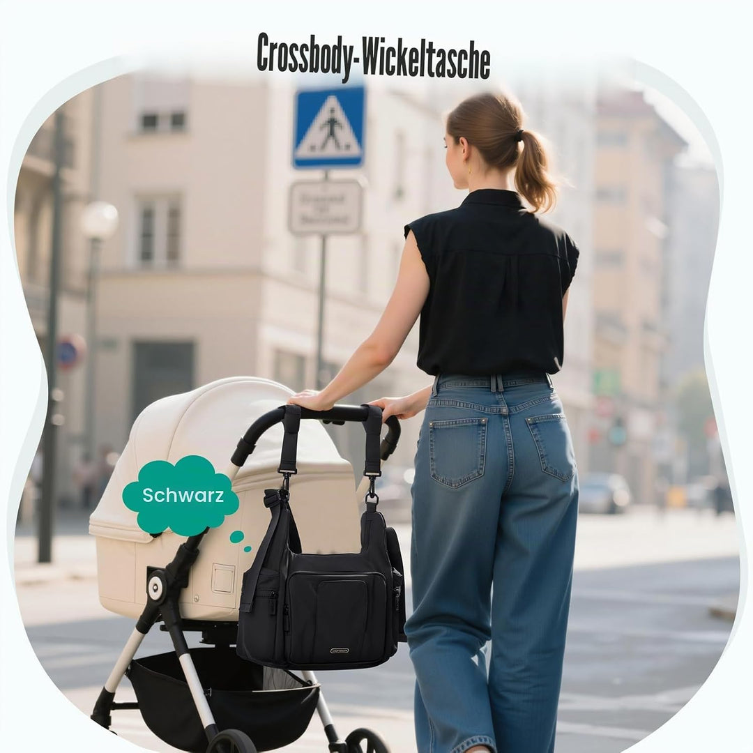 Puffer Wickeltasche, 14 l, grosse Kapazität, Reise-Wickeltasche, Crossbody-Krankenhaus-Tasche für Ma