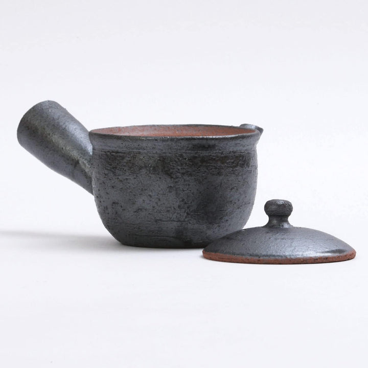 Shigaraki Pottery Sumi-iro Kyusu Teekanne und Yunomi Set
