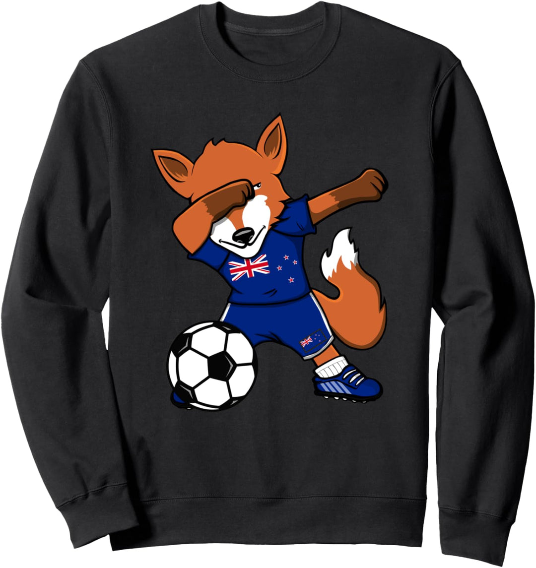Dabbing Fuchs Fox Neuseeland Fussball Neuseeländische Flagge Sweatshirt