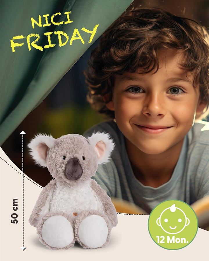 NICI Kuscheltier Koala Karbor 50cm grau - Stofftier aus weichem Plüsch, niedliches Plüschtier zum Ku