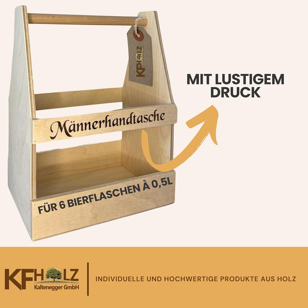 6er Bierträger mit Druck Männerhandtasche, Sixpack, Flaschenträger 6er Männerhandtasche, 6er Männerh