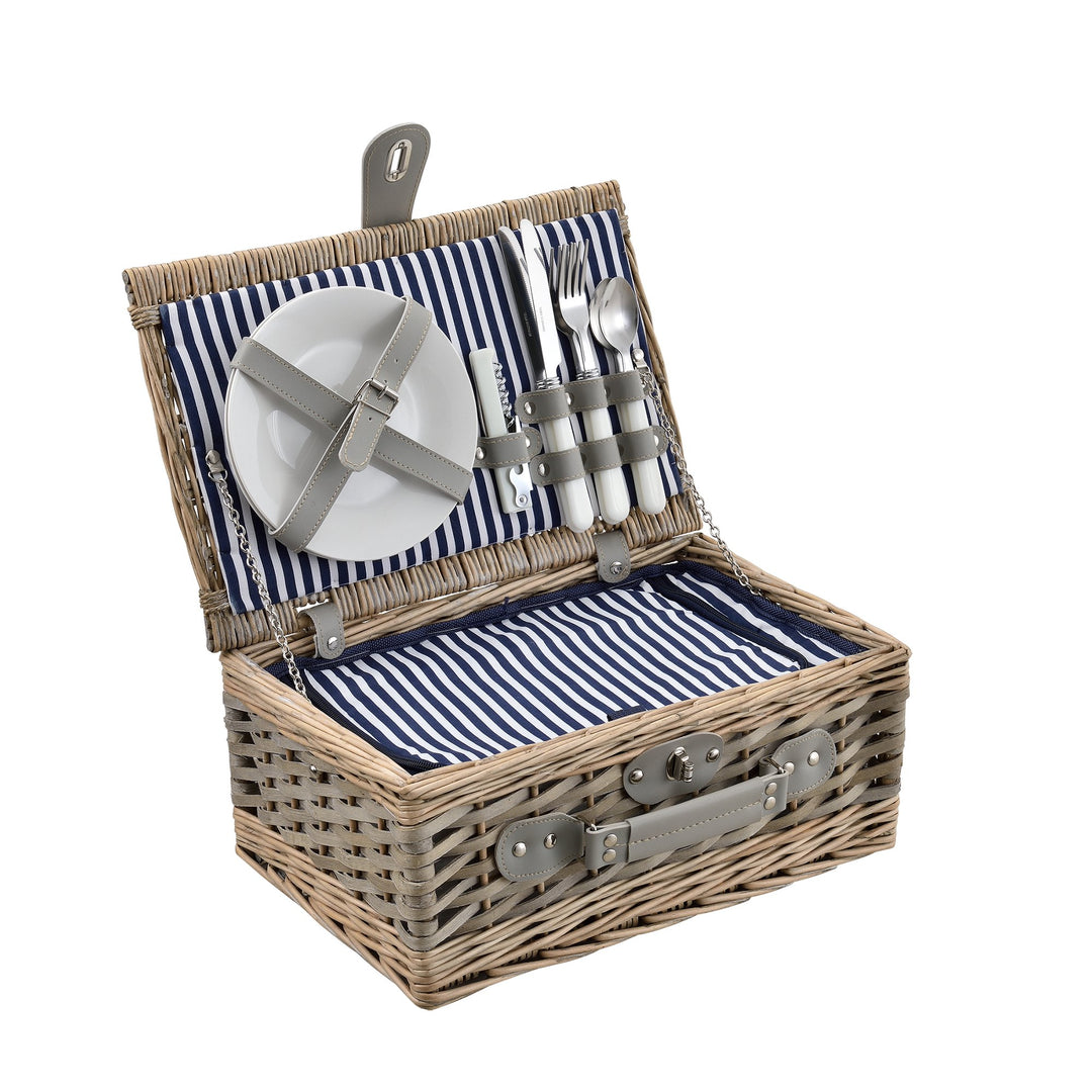 casa.pro Picknickkorb für 2 Personen Picknick-Set mit Kühltasche inkl. Geschirr Besteck Korkenzieher