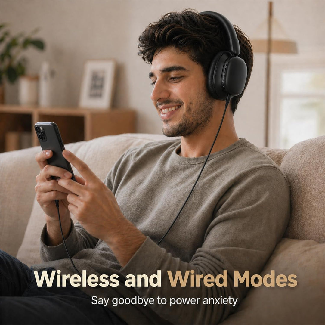 Over Ear Kopfhörer Bluetooth mit High-Resolution Audio, 100 Std. Akkulaufzeit, faltbare Bluetooth 5.