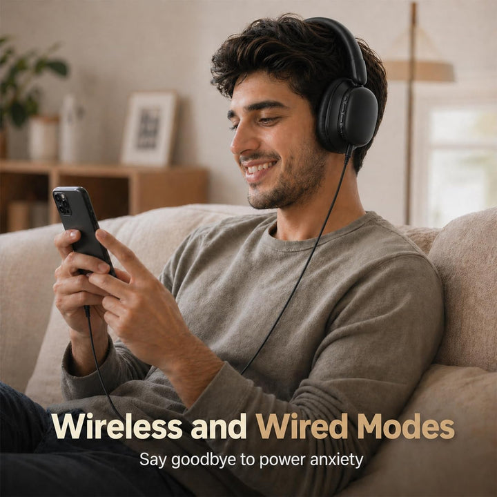 Over Ear Kopfhörer Bluetooth mit High-Resolution Audio, 100 Std. Akkulaufzeit, faltbare Bluetooth 5.