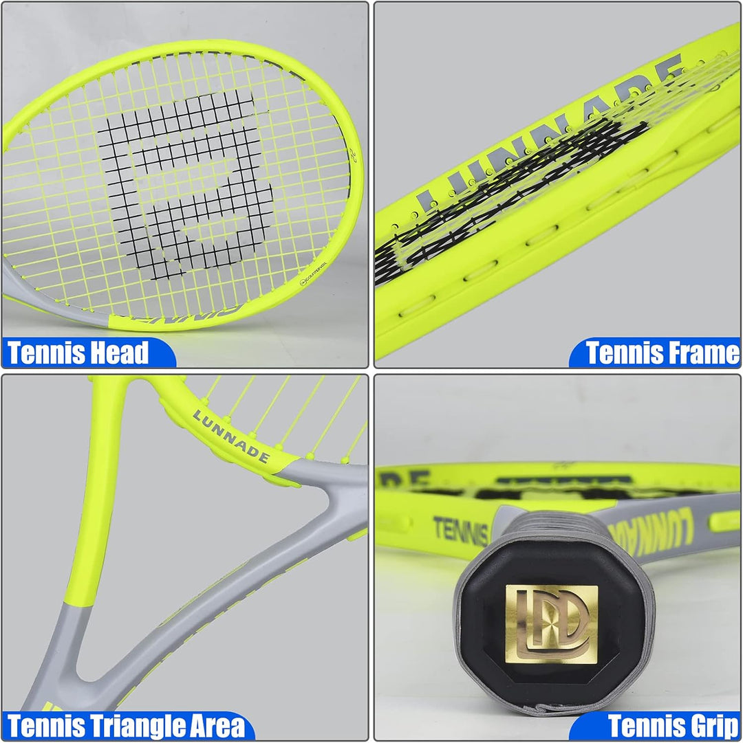 LUNNADE Tennisschläger für Erwachsene, 27 Zoll Leicht Tennisschläger mit Hülle, Geeignet für Damen H