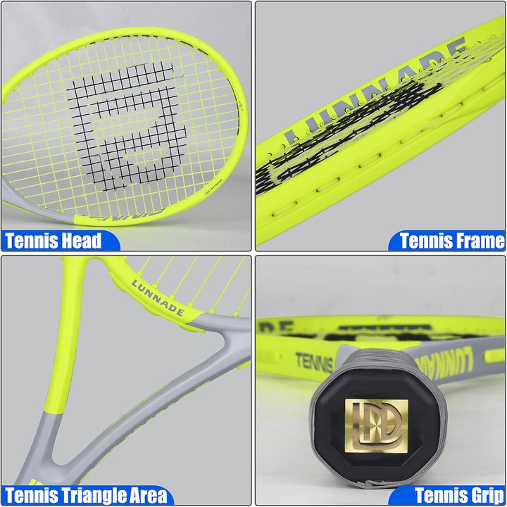 LUNNADE Tennisschläger für Erwachsene, 27 Zoll Leicht Tennisschläger mit Hülle, Geeignet für Damen H