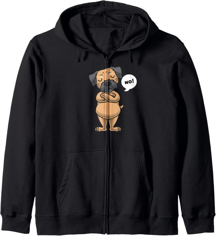 Sturer Border Terrier Hund lustig Hundebesitze Kapuzenjacke