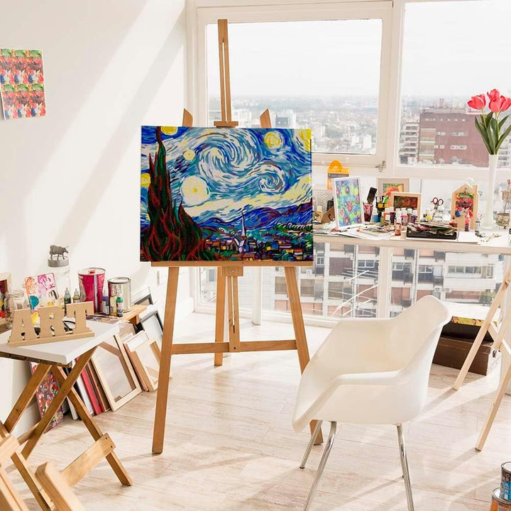 Artnapi Malen nach Zahlen Erwachsene mit Rahmen | DIY Handgemalt | Vincent van Gogh The Starry Night