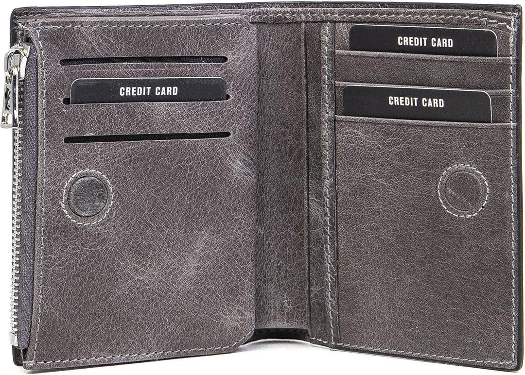 Solo Pelle® Slim Wallet KOMPA mit Münzfach [bis zu 13 Karten] Slimwallet [RFID-Schutz] Kartenetui [L