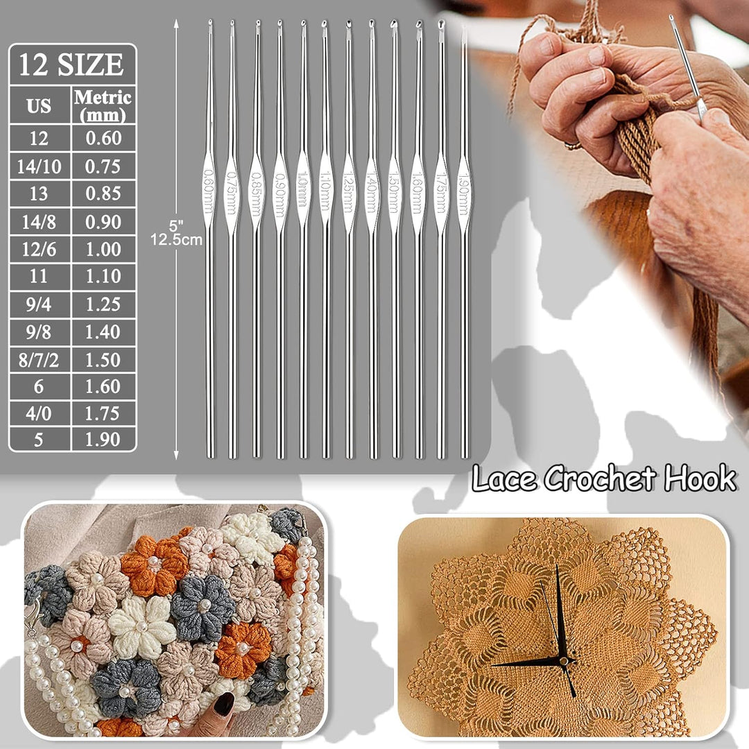 Coopay 63 Stück Häkelset für Anfänger, Häkelnadel Set mit Tasche, Wolle, Häkelzubehör, Ergonomische