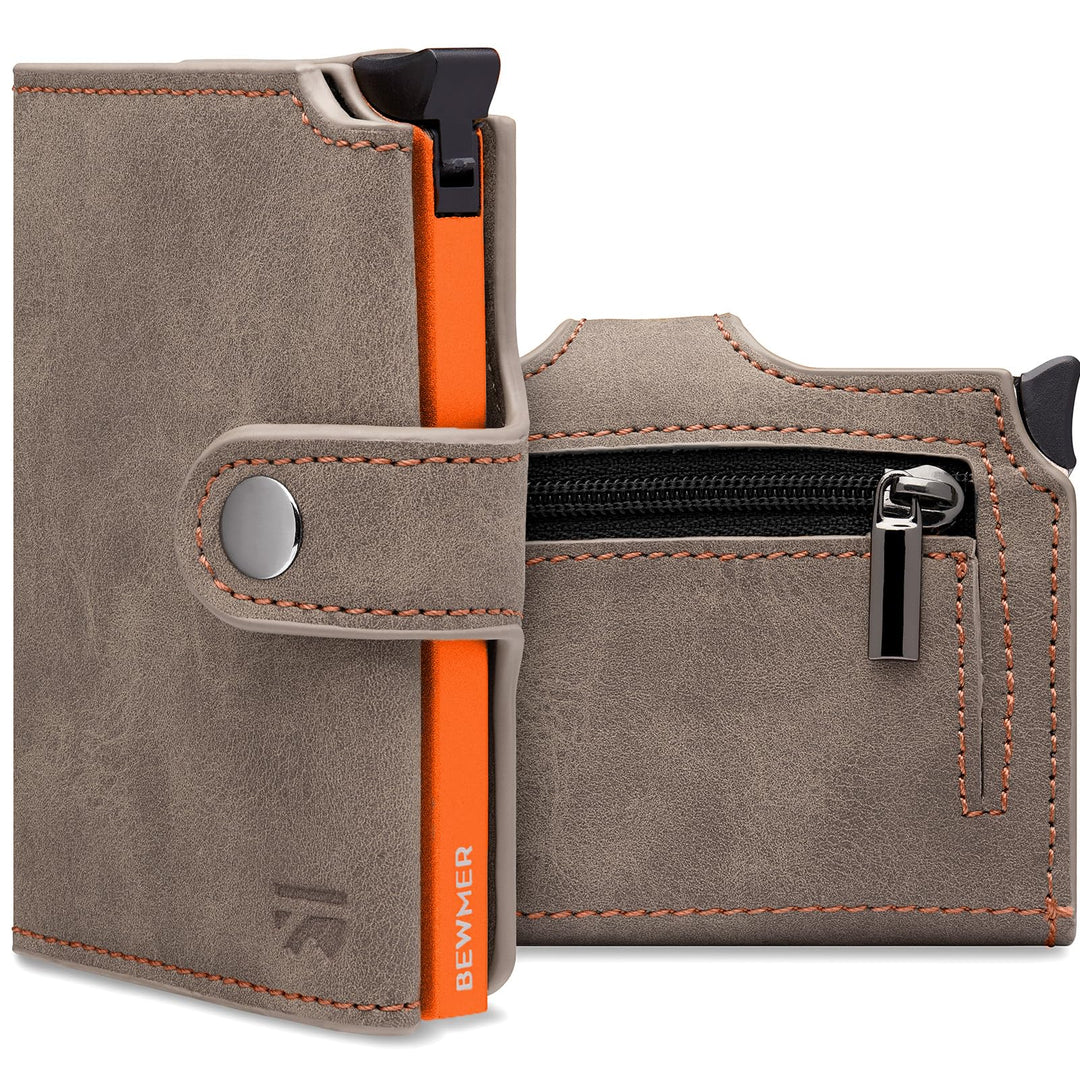 BEWMER 2 Shielded | Herren und Damen Slim Wallet mit RFID-Schutz Anti-Cloning | Kartenetui mit Münzf