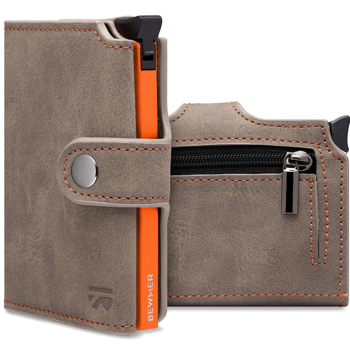 BEWMER 2 Shielded | Herren und Damen Slim Wallet mit RFID-Schutz Anti-Cloning | Kartenetui mit Münzf