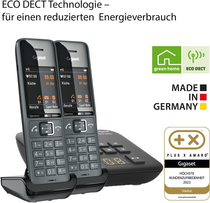 Gigaset Comfort 520HX Duo & Box 200A - 2 DECT-Mobilteile mit Ladeschale - Elegantes Schnurloses Tele
